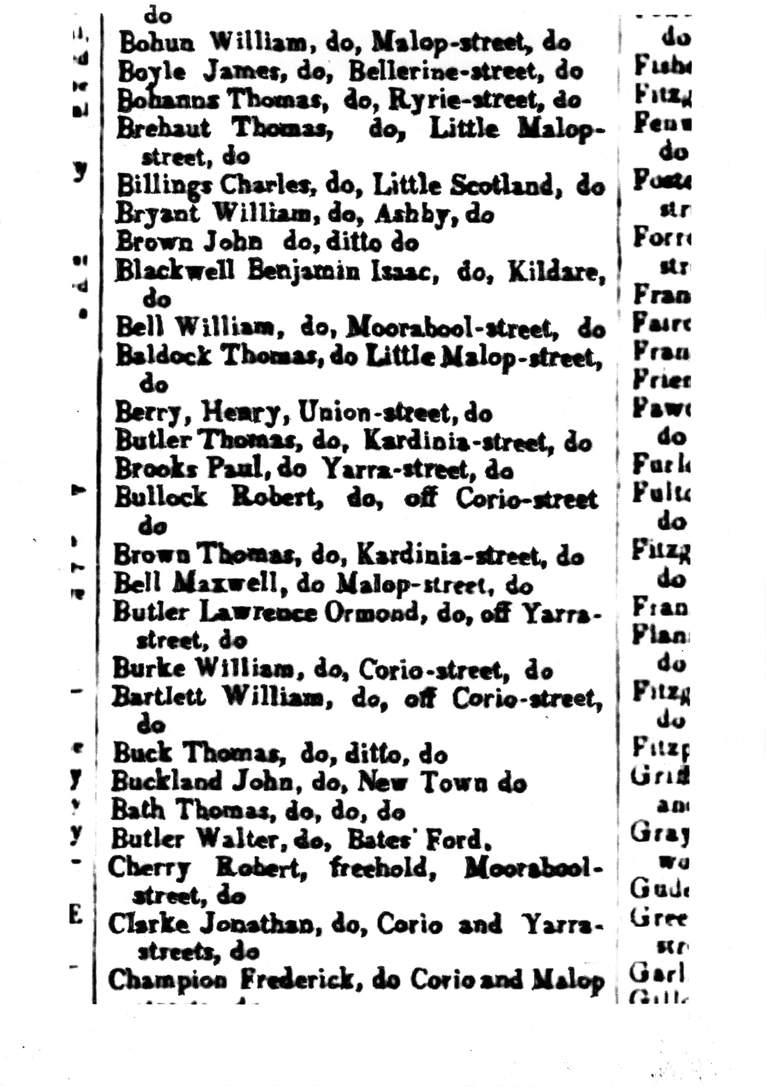 [1850 Electoral Roll of Geelong]